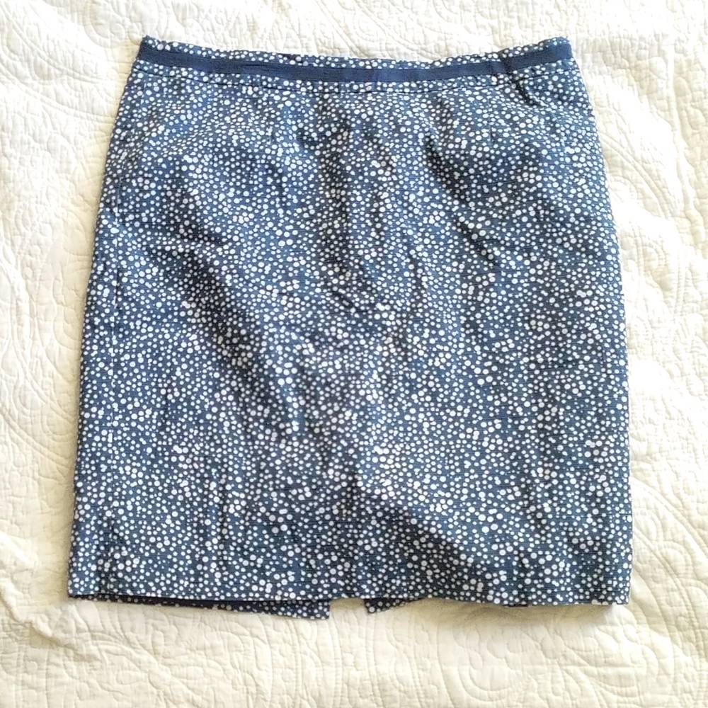Teal Spotted Pencil Skirt